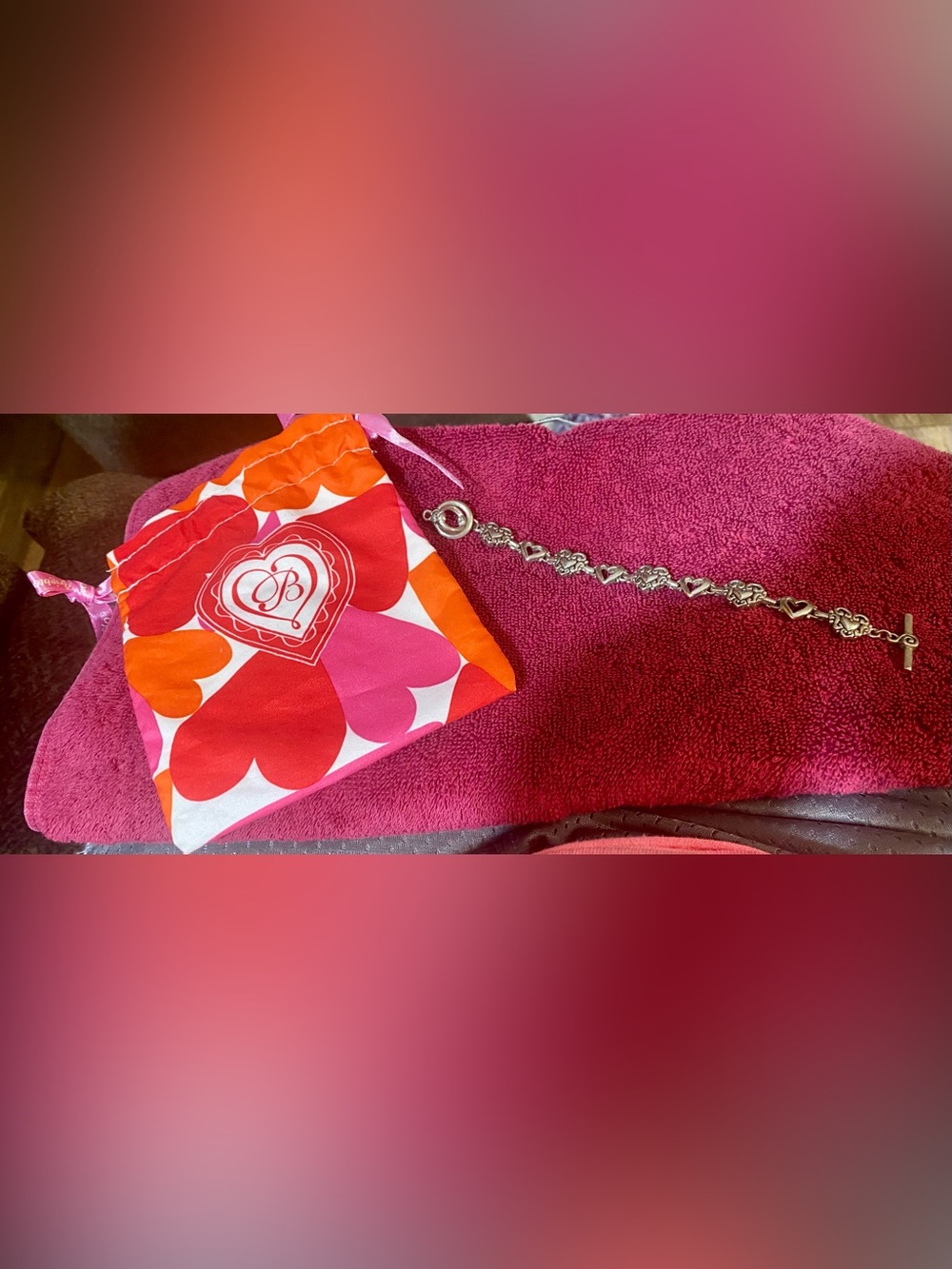 Brighton EUC Trianon Heart Link Bracelet with Brighton Bag